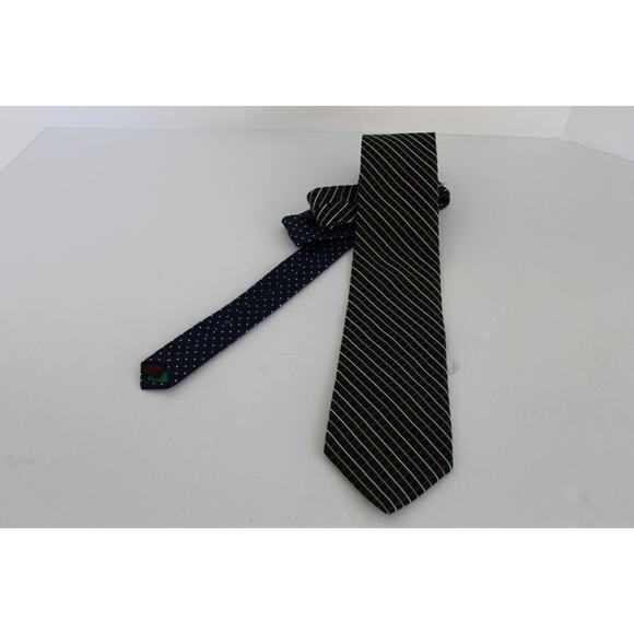 Tommy Hilfiger Ties Lot Of 2 Silk Classic Orange Stripe Black Geo Boardroom Chic - Picture 6 of 14